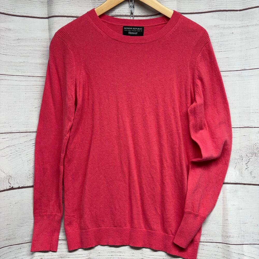 Banana Republic Filpucci Merino Cashmere Blend Sweater Coral Pink Women's M